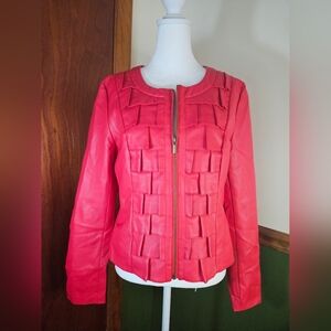 Ruby Rose Red  FAUX Leather Jacket NWT